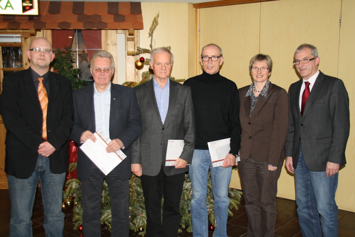 v.l.: Dirk Hofmann, Gerhard Specht, Gerhard Schneider, Gerhard Vöpel, Claudia Ravensburg, Karl-Friedrich Frese